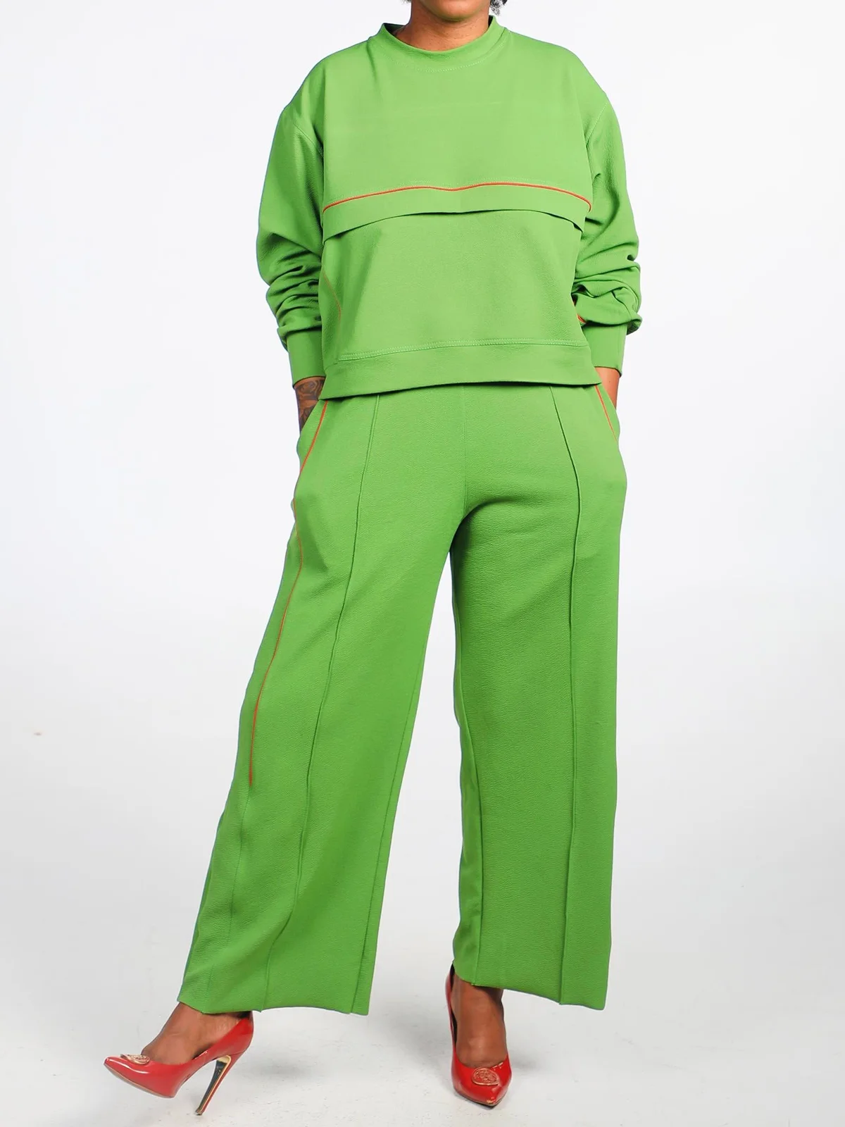 Casual Color Block Loose Fashion Pants