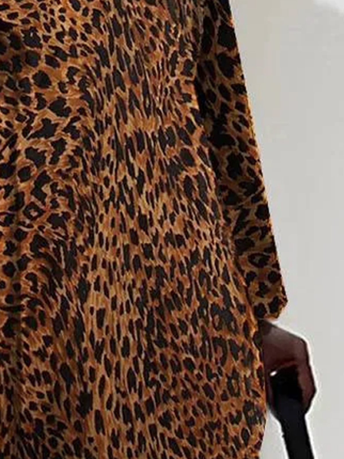 Casual Crew Neck Loosen Leopard Blouse