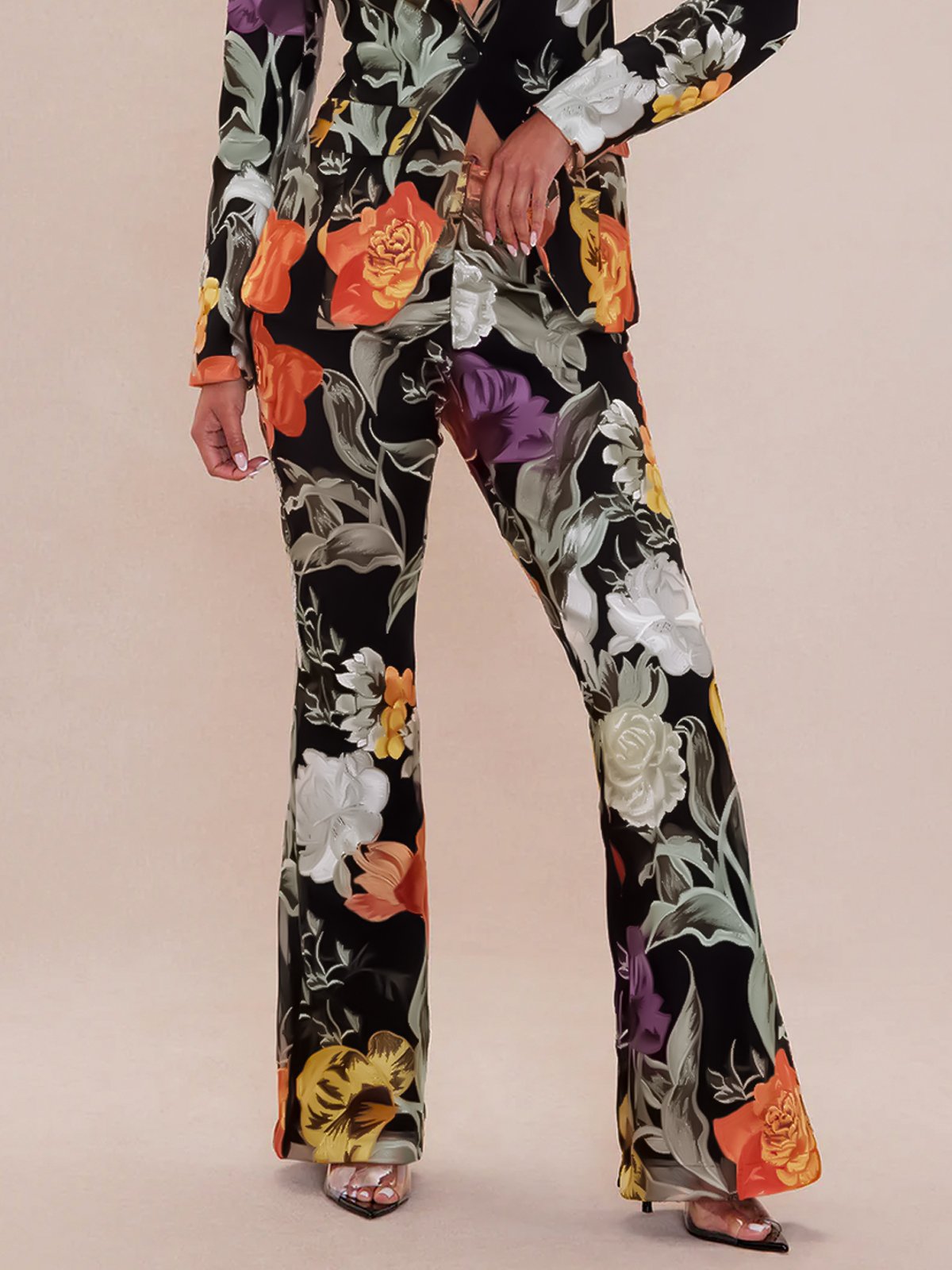 Floral Elegant Regular Fit Fashion Pants