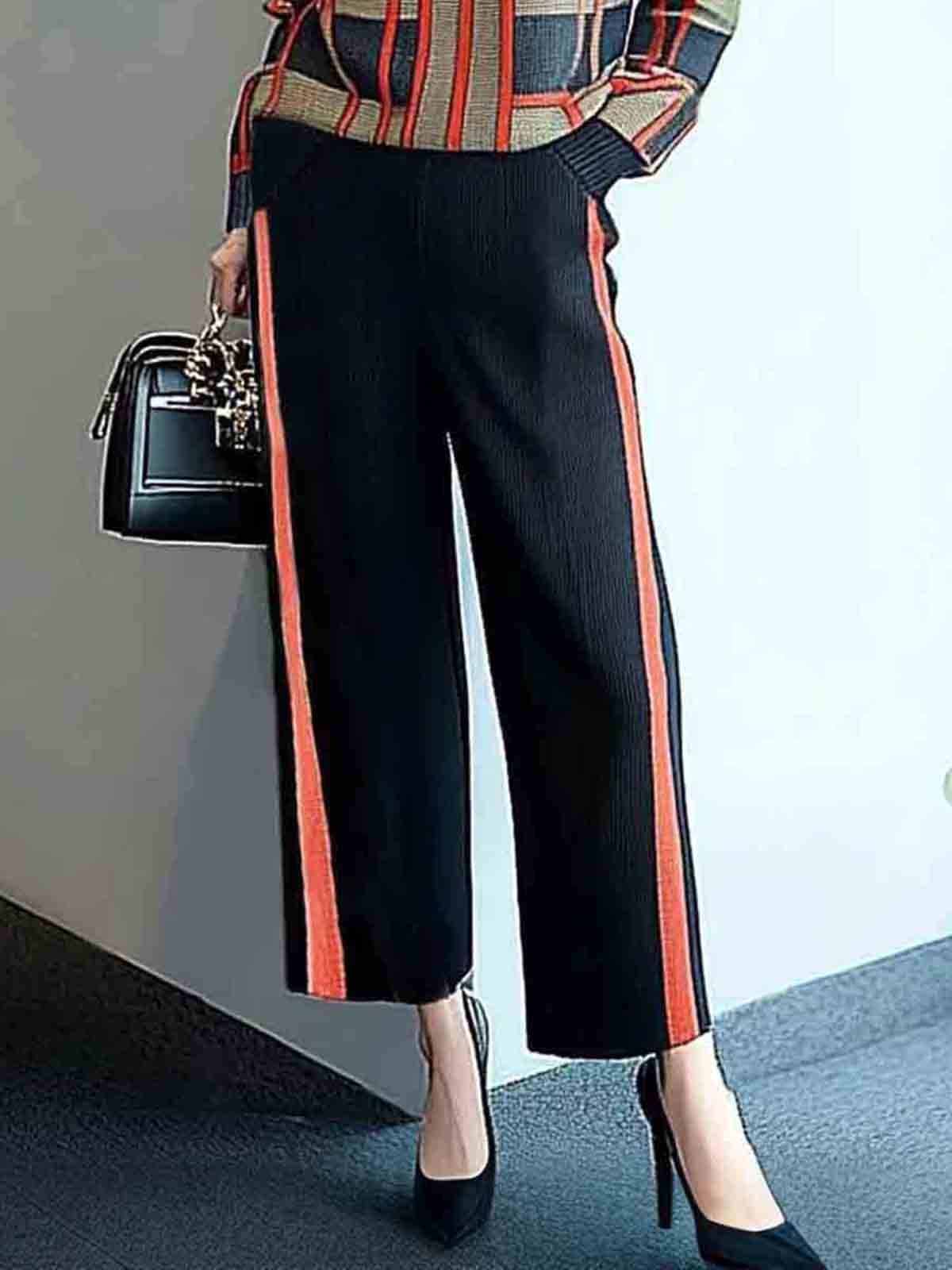 Color Block Casual Fashion Sweater Pants