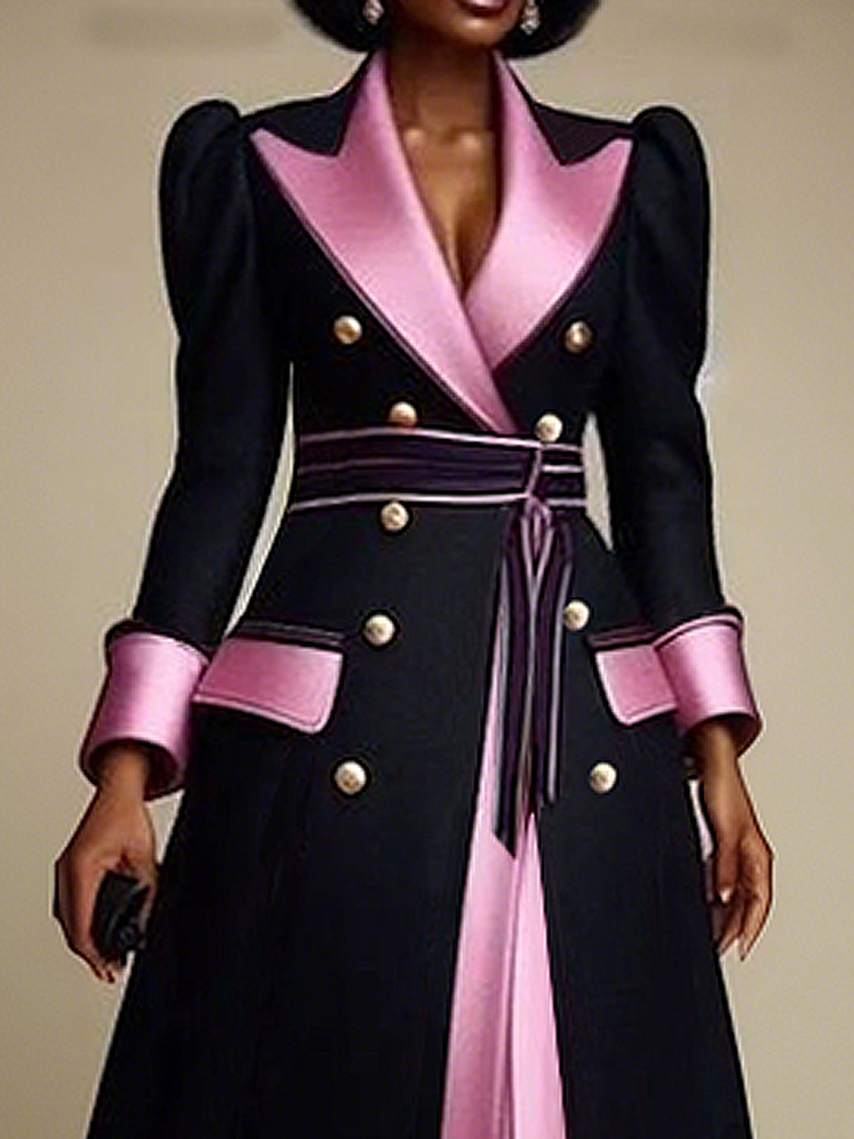 Urban Shawl Collar Coat With Mid-long Belt