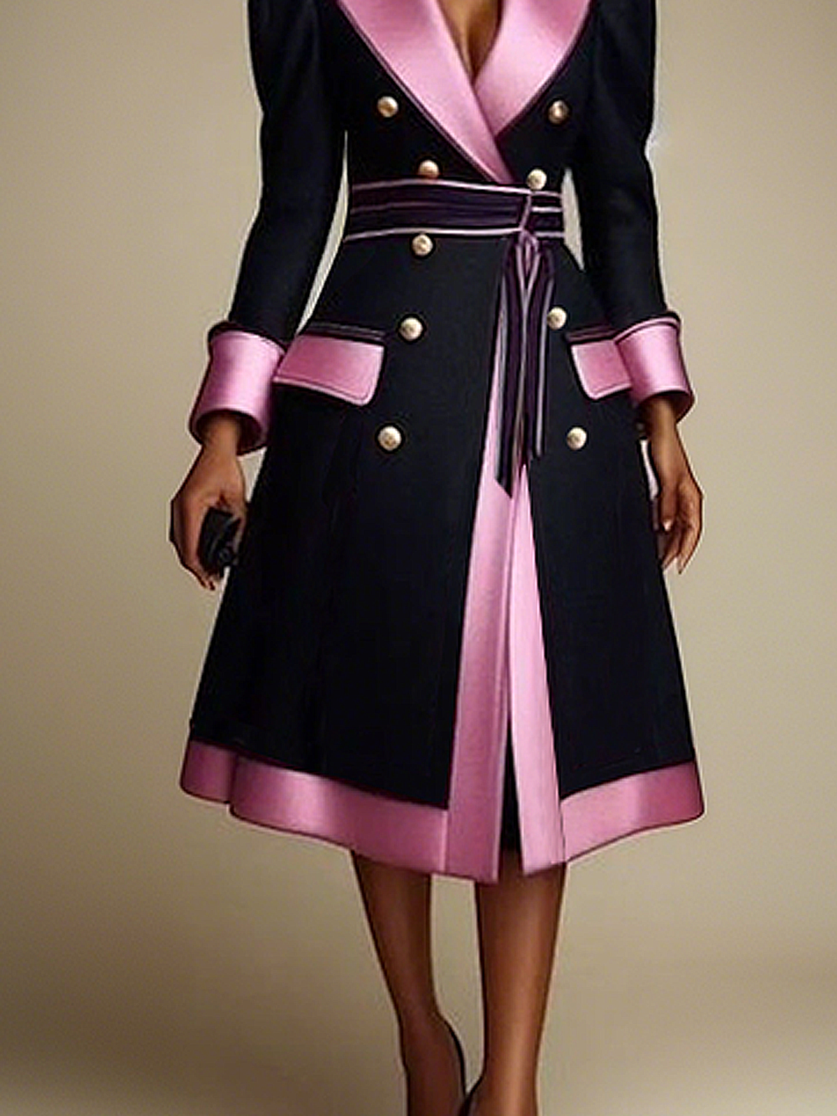 Urban Shawl Collar Coat With Mid-long Belt