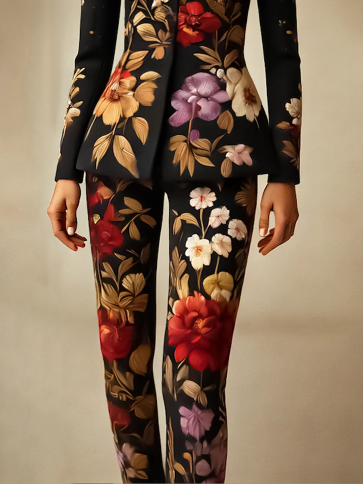 Elegant Printing Floral Fashion Pants