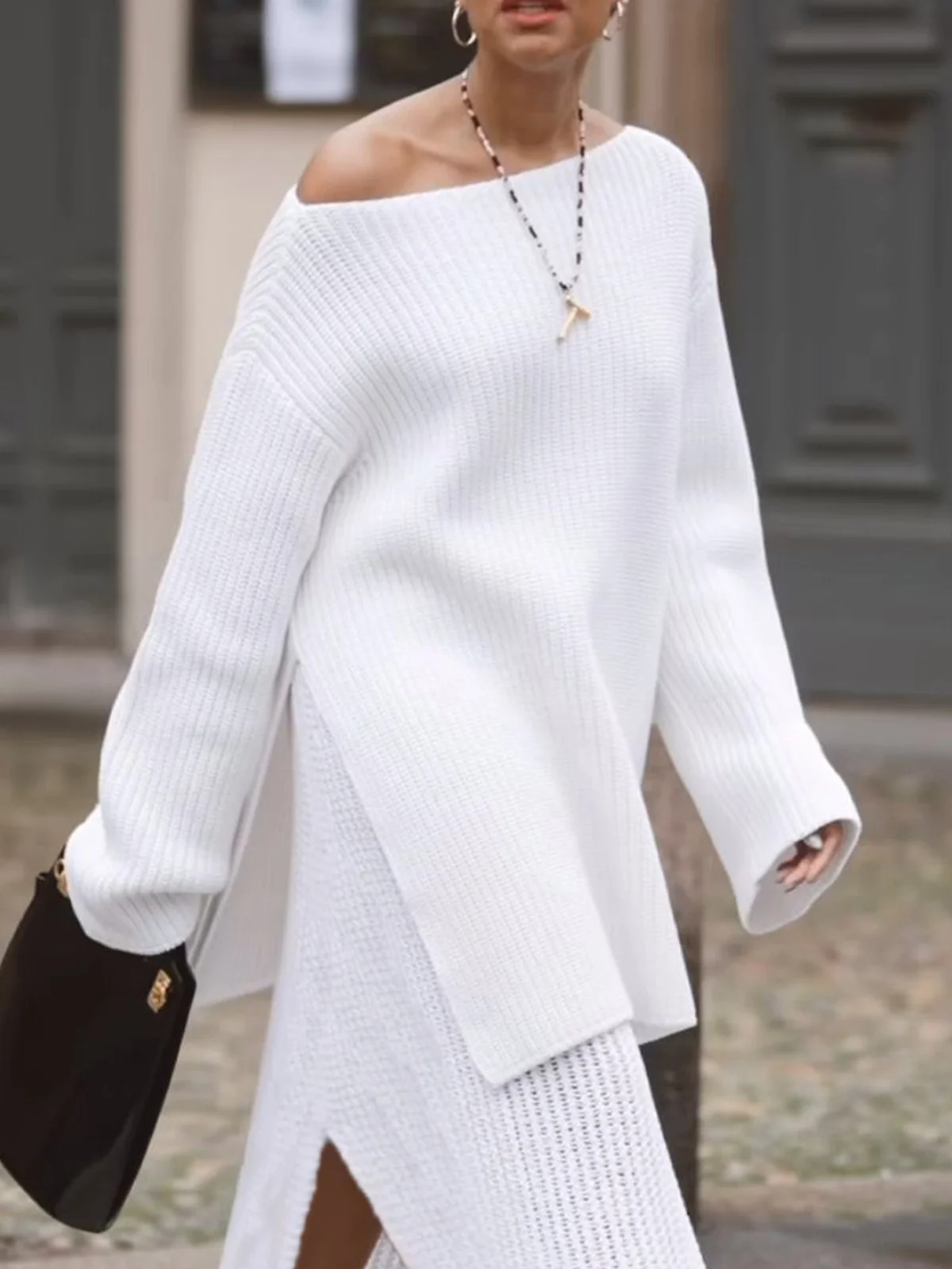 Loose Plain Casual Sweater