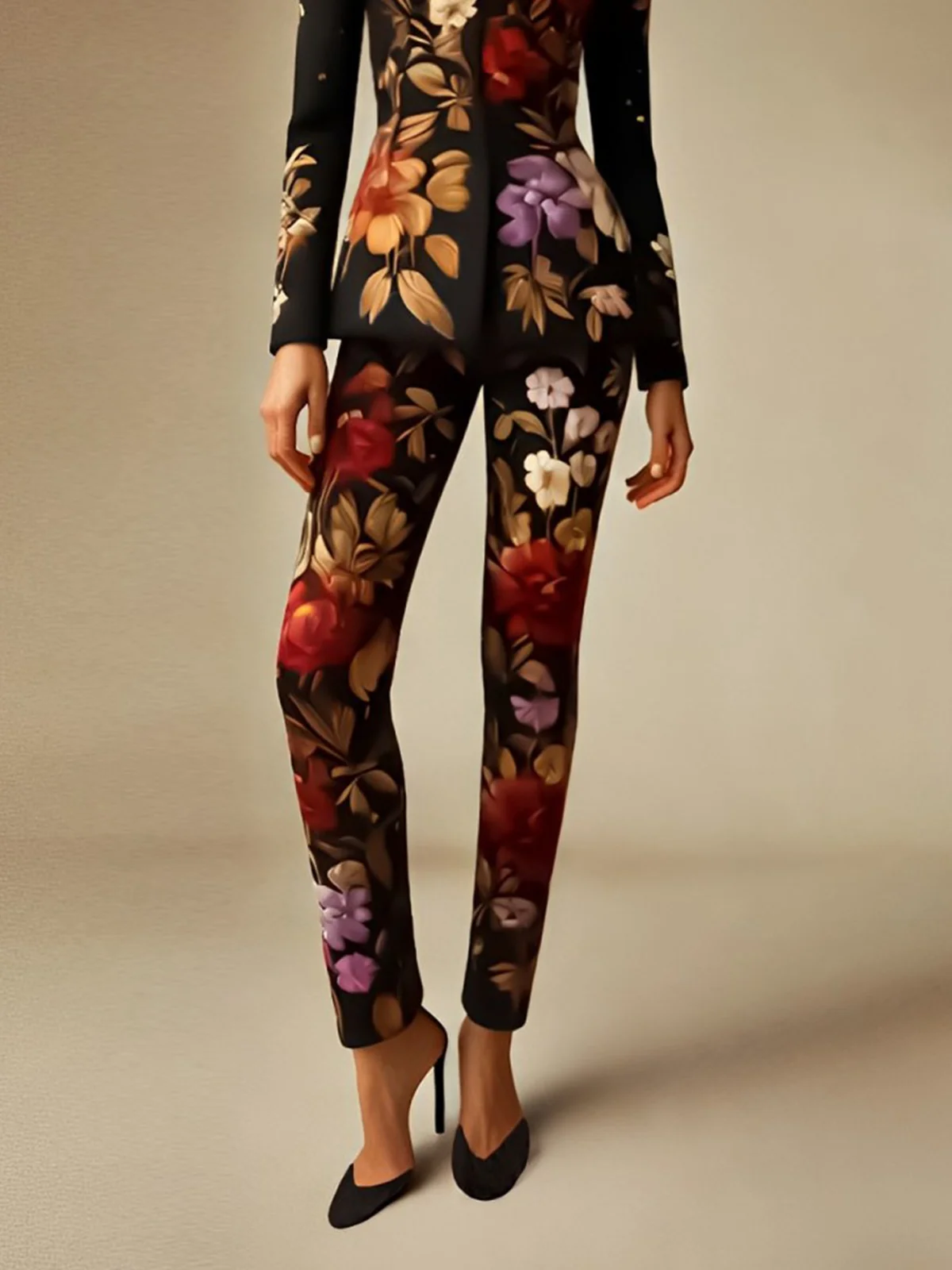 Elegant Printing Floral Fashion Pants