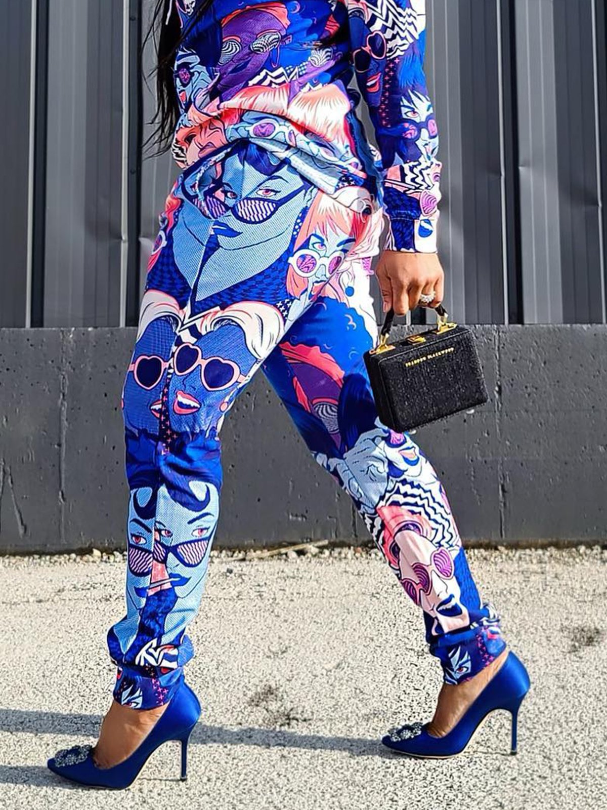 Casual Random Print Pants