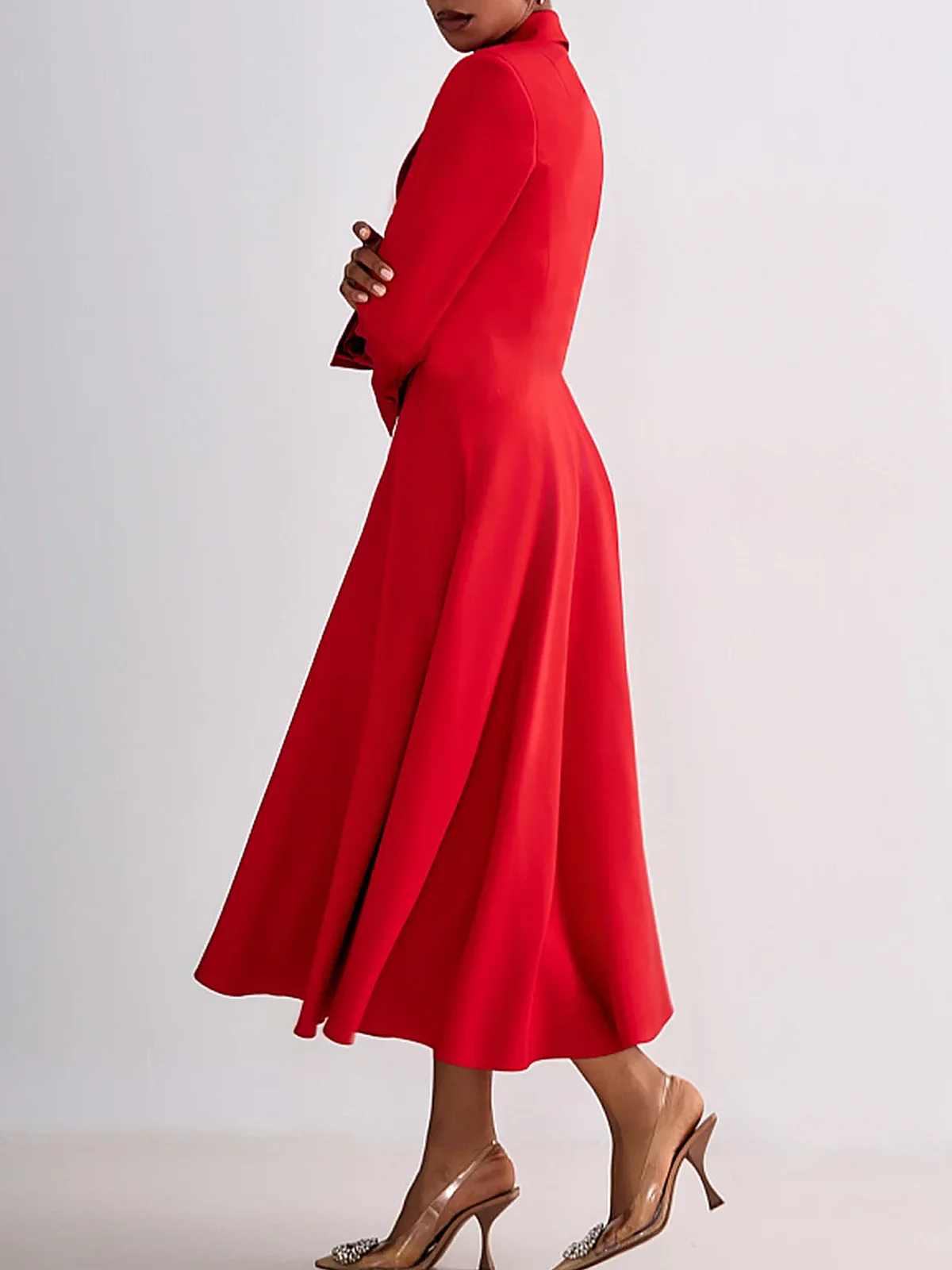 Elegant Plain Elegant  Midi Dress