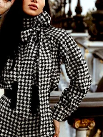 Houndstooth Urban Bow Shirt