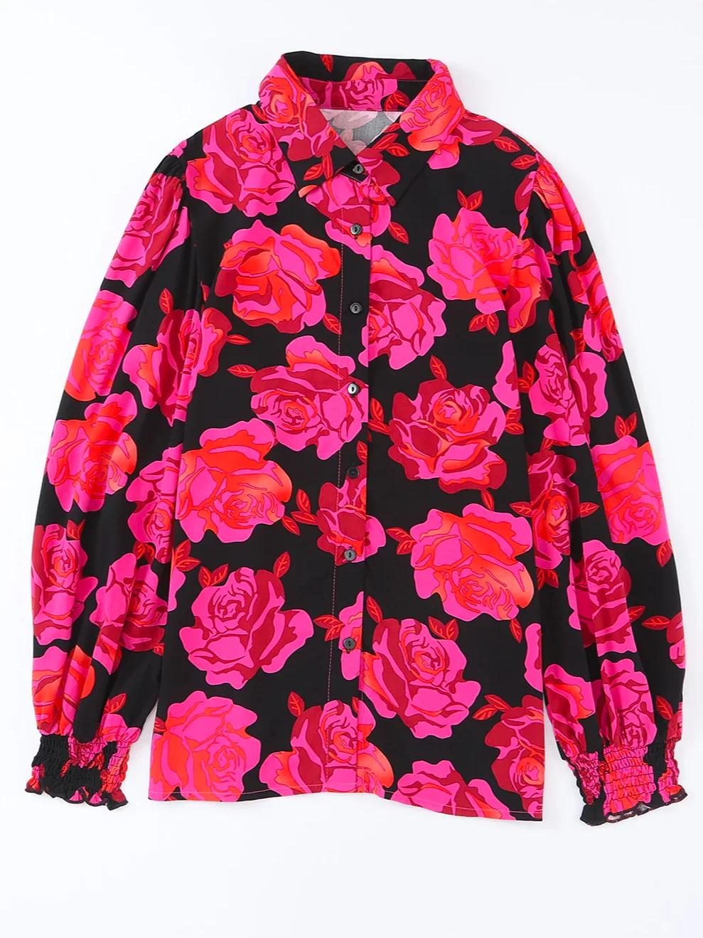 Shirt Collar Printing Floral Urban Shirt