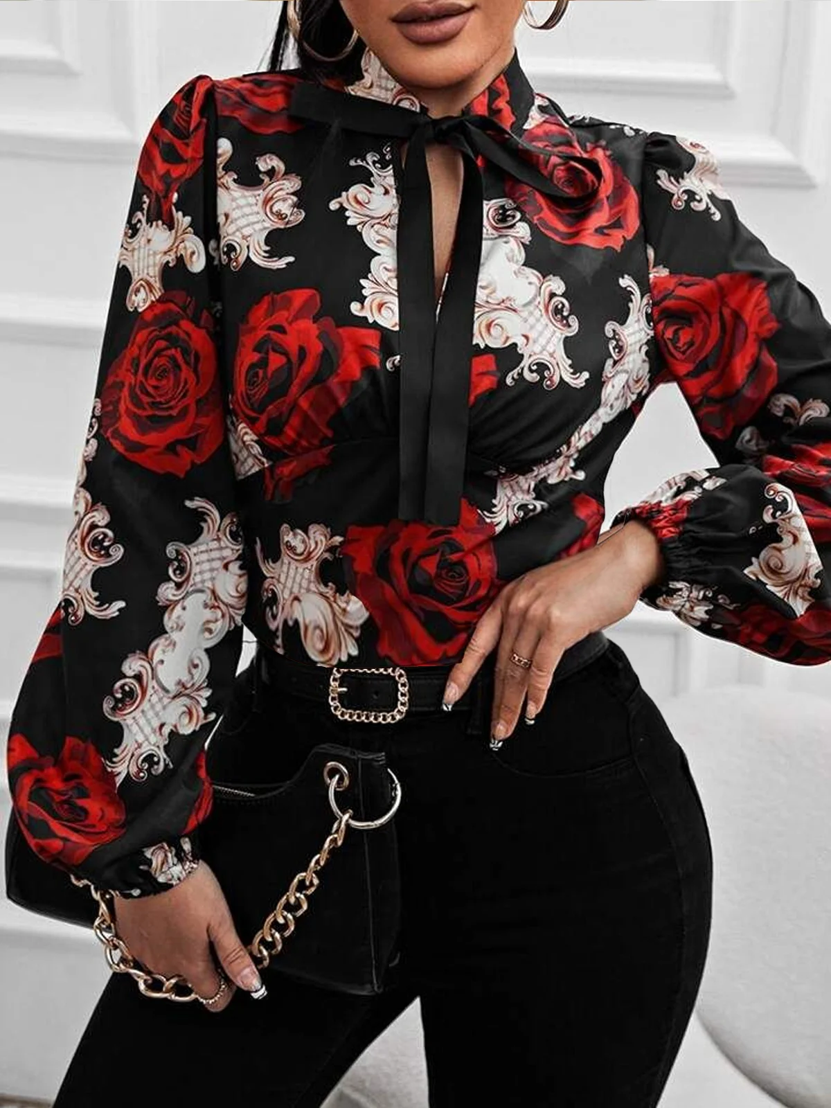 Floral Urban Puff Sleeve Blouse