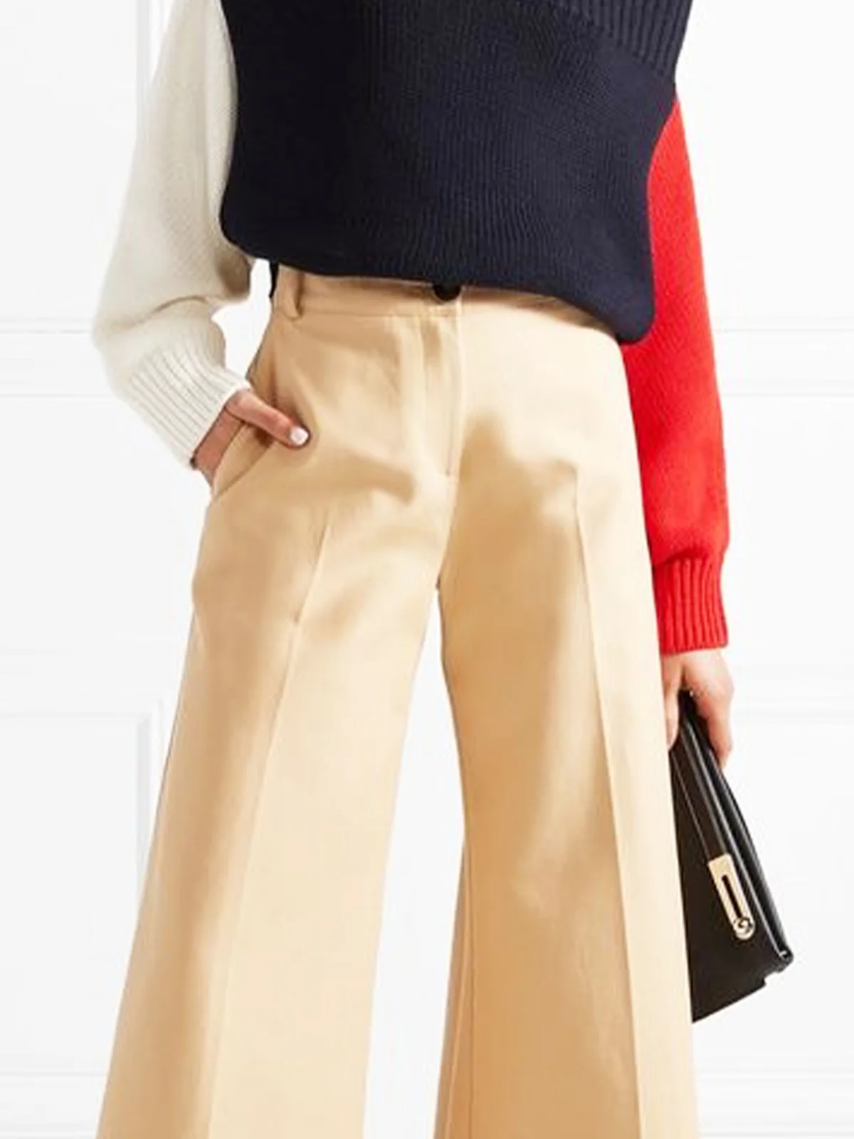 Urban Plain Fashion Wide leg Pants