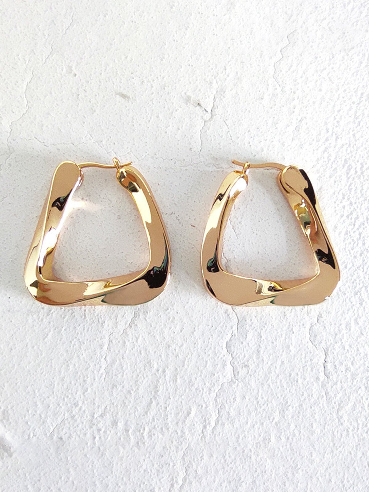 Urban Dangle Plain Metal Earrings