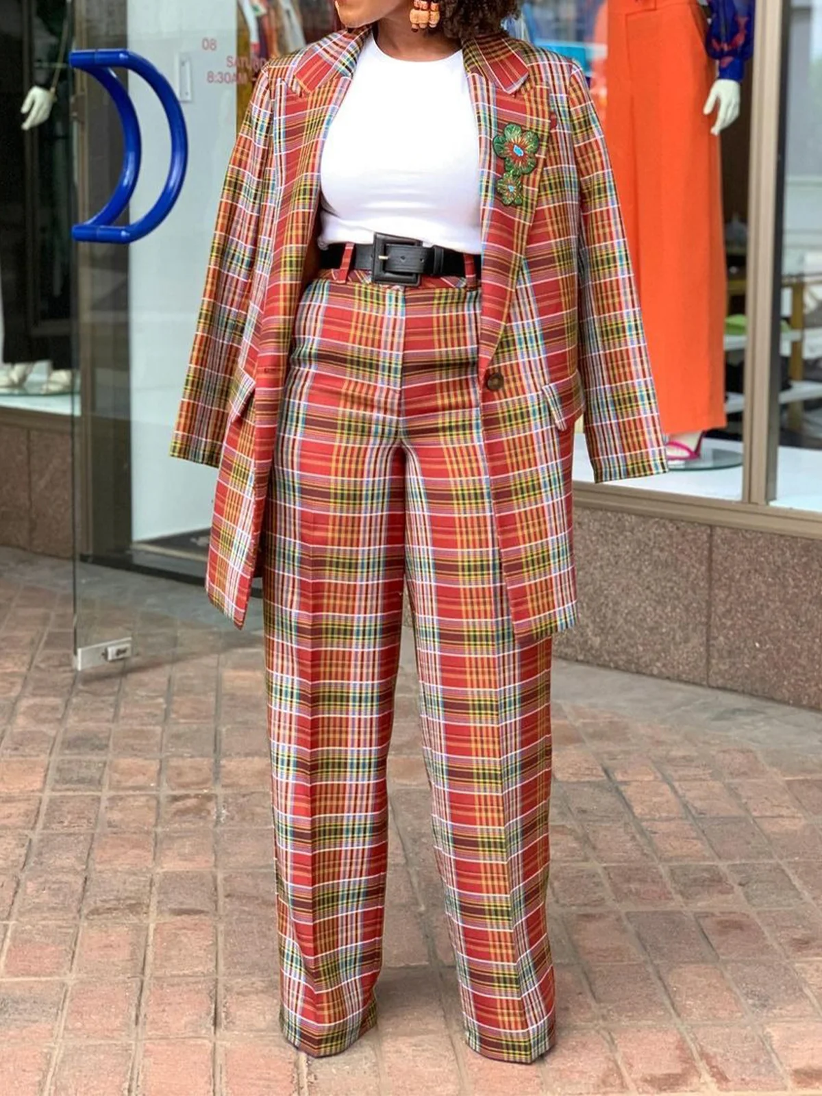 Loose Plaid Urban Blazer