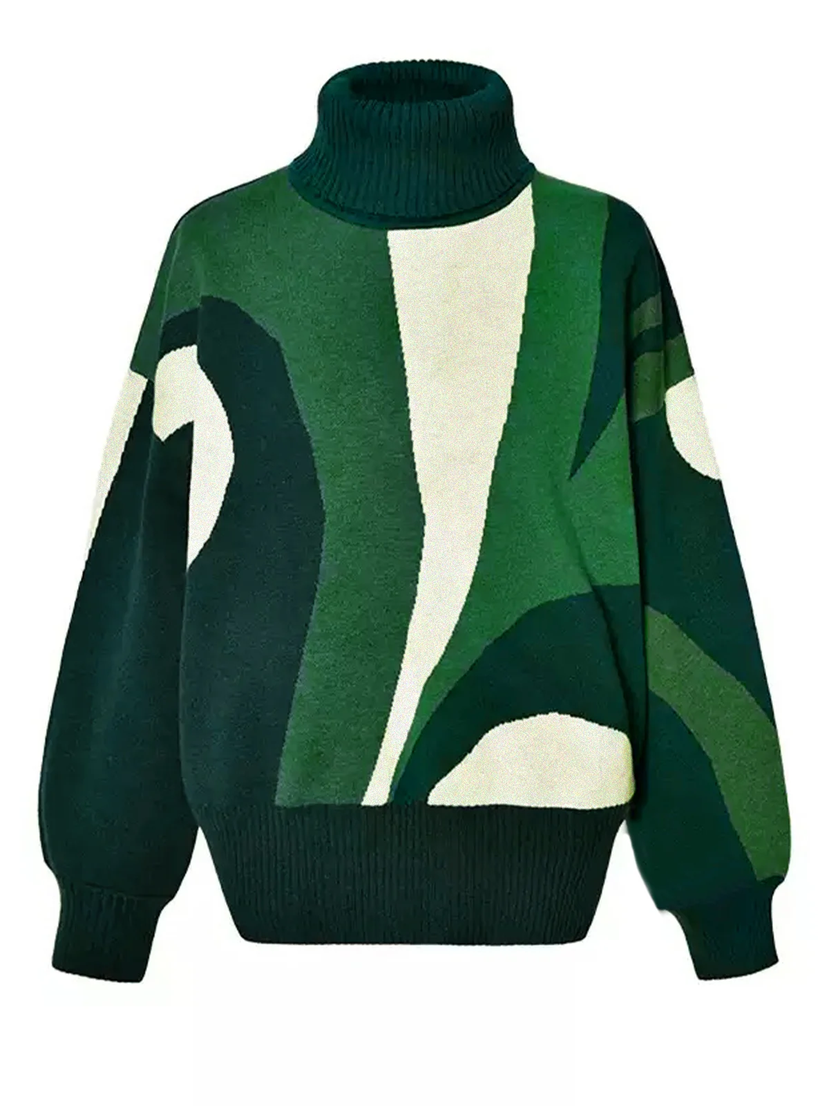 Cozy Abstract Turtleneck Sweater