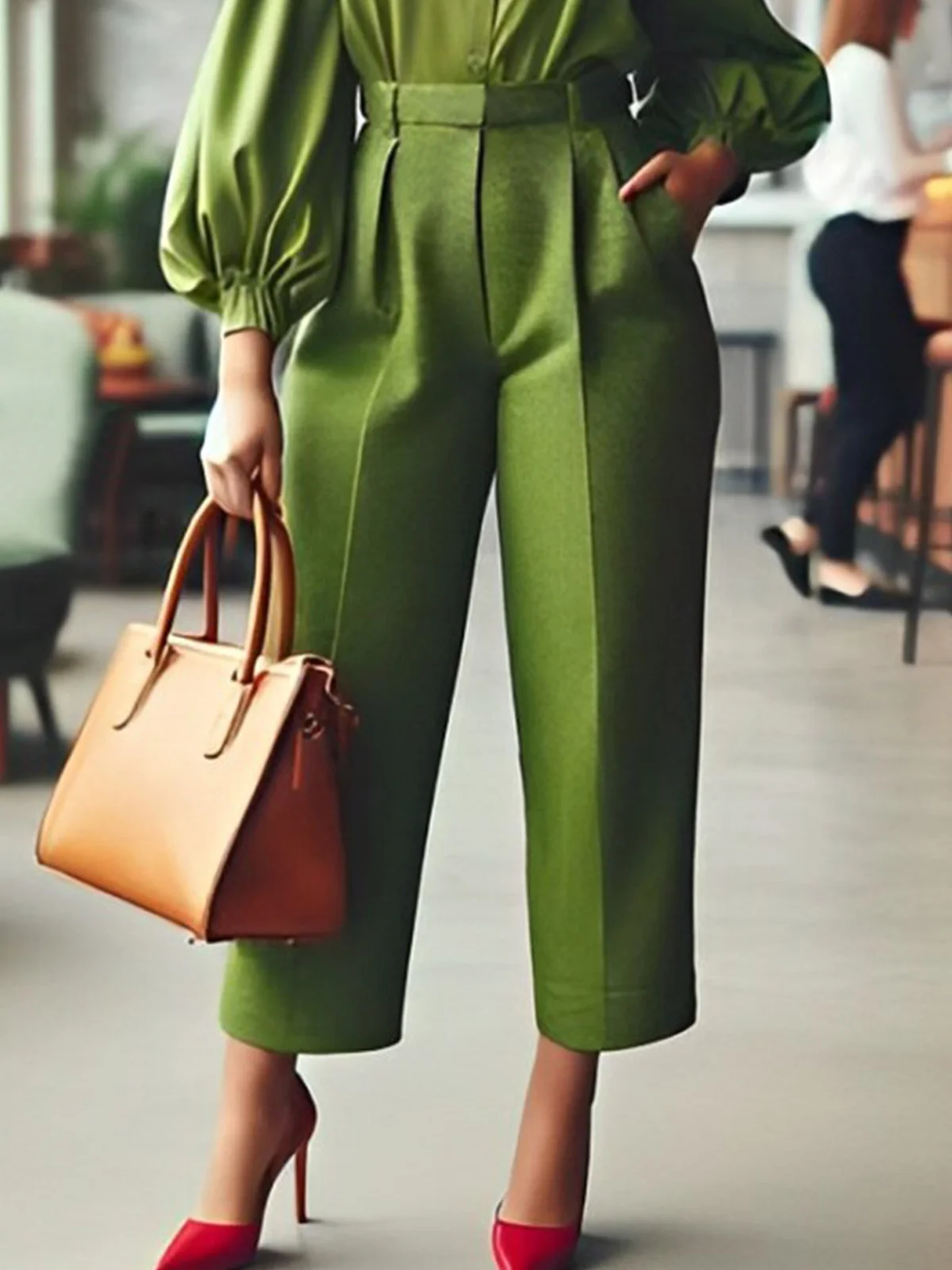 Plain Urban Fashion Ankle Pants