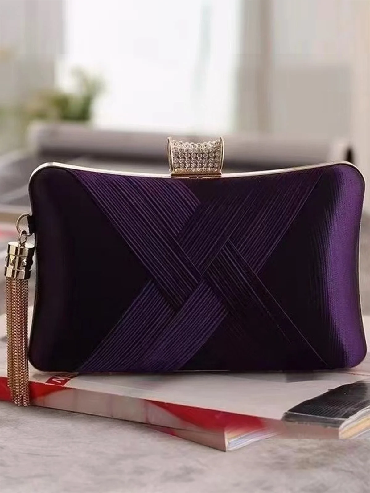 Elegant Geometric Square Evening Clutch