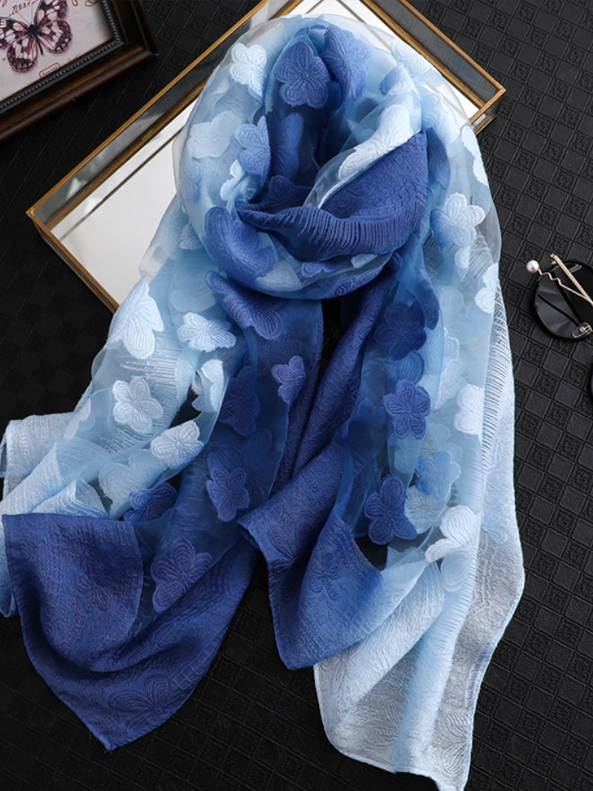 Elegant Floral Silk Scarf