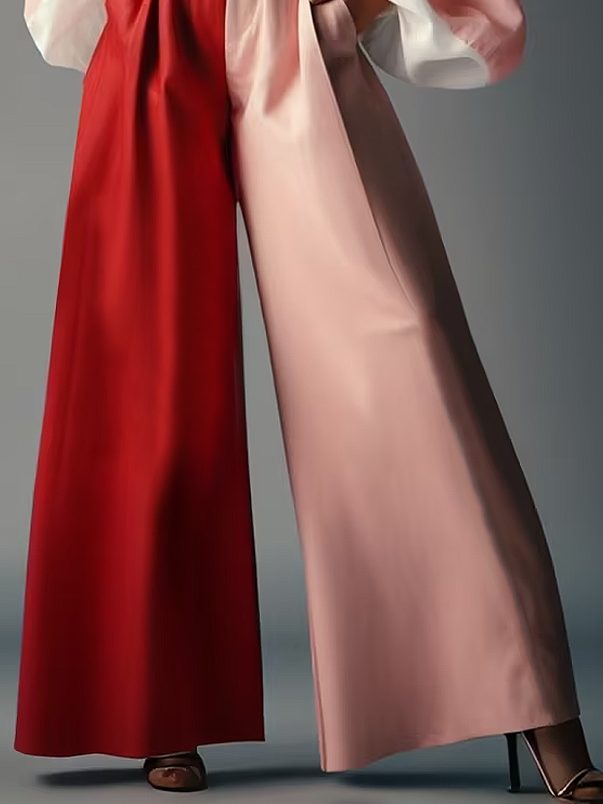 Urban Color Block  Long Pants Wide leg pants