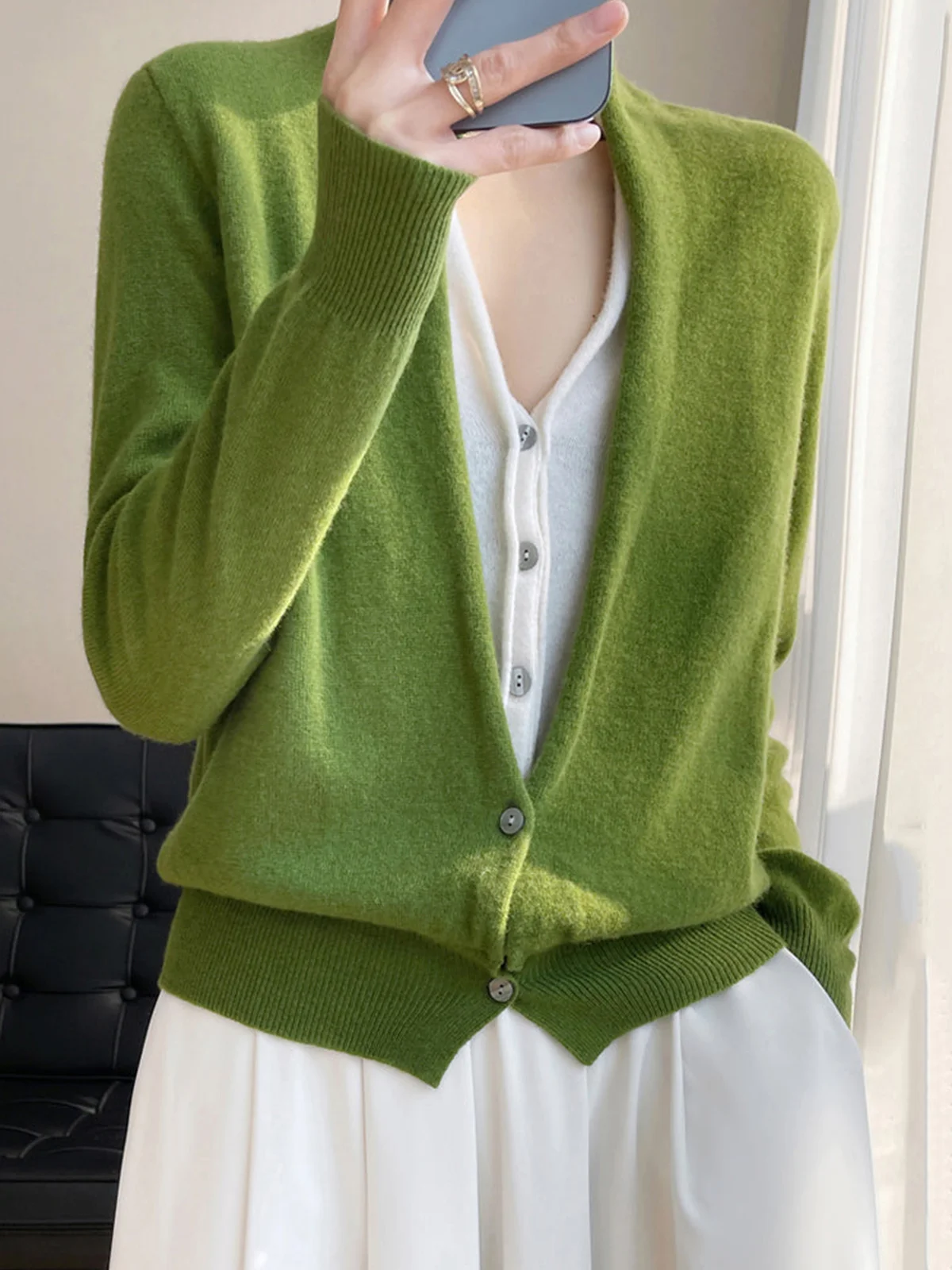 Casual Loose Plain Daily Sweater Cardigan