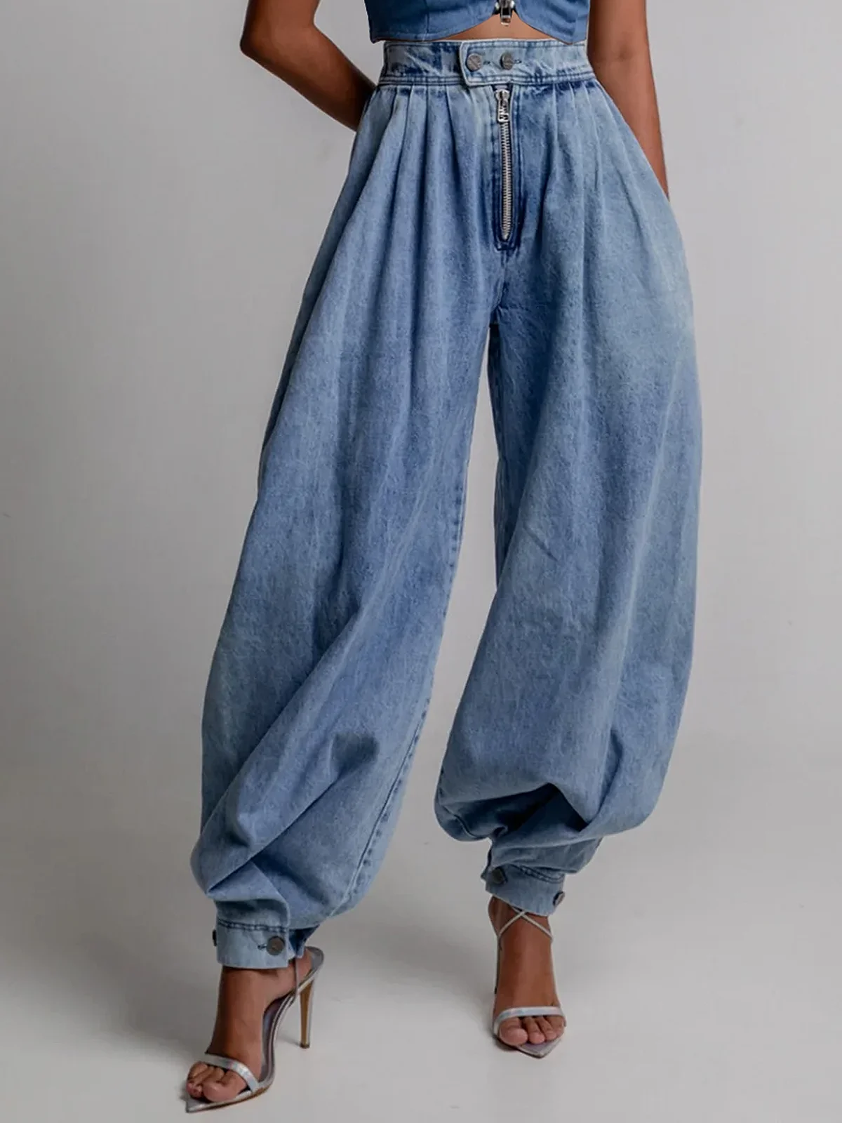 Plain Denim Casual Long Jeans