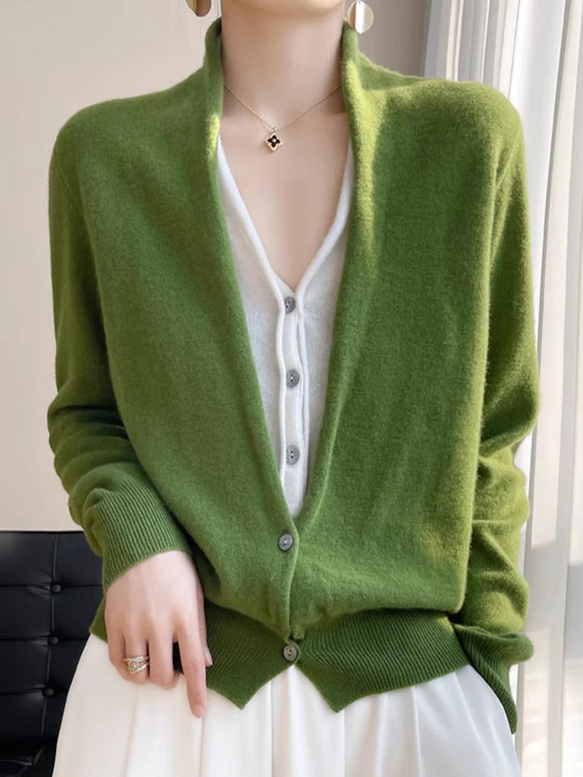 Casual Loose Plain Daily Sweater Cardigan