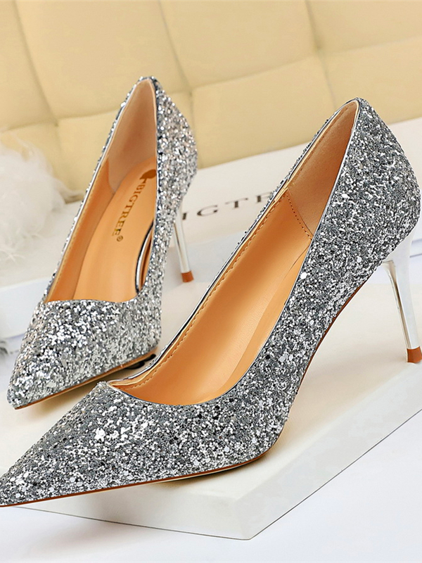 Glitter Leather Urban Plain Flat