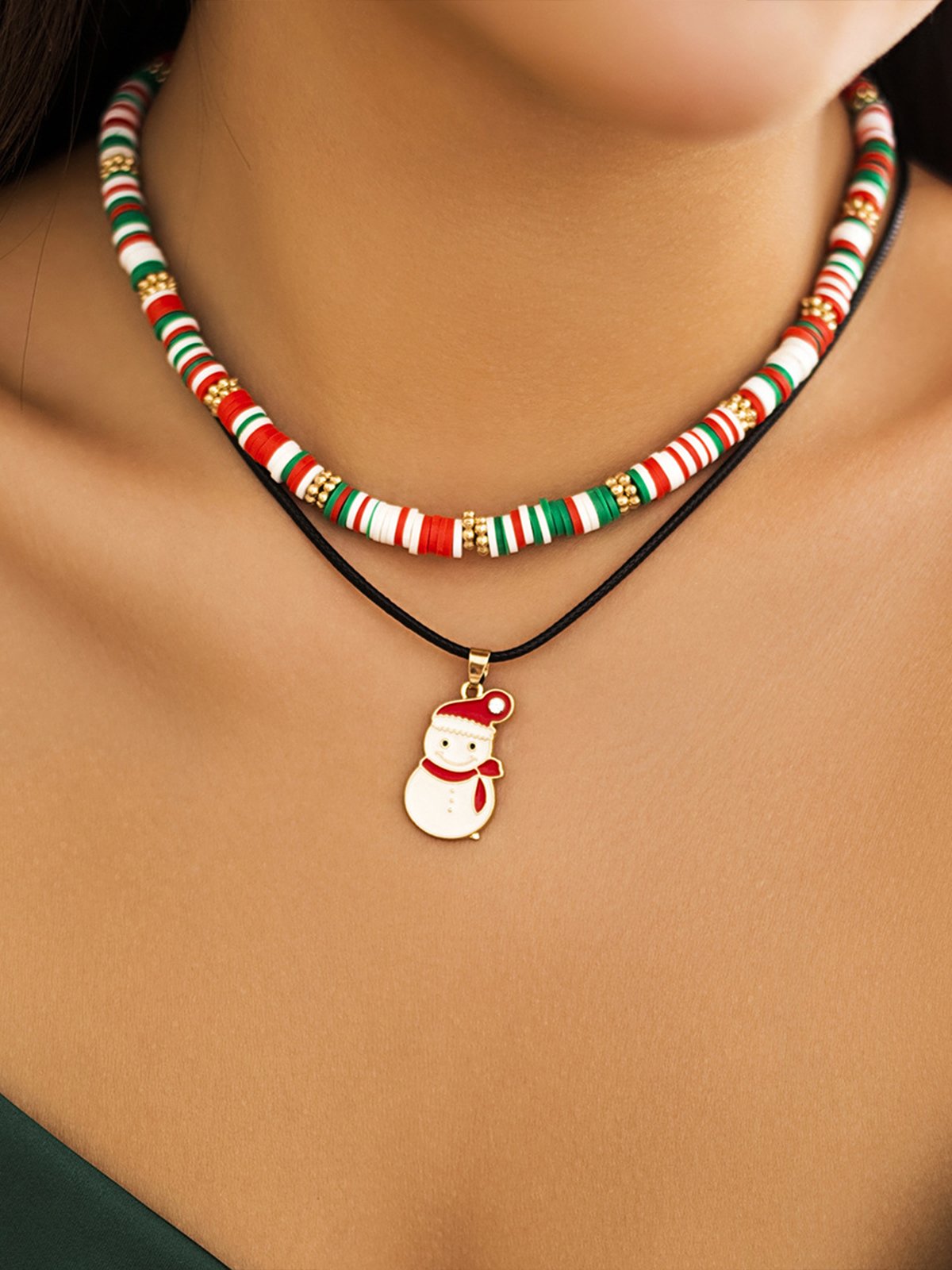 Ladies' Necklace Christmas Snowman Gift Imitation Crystal Jewelry