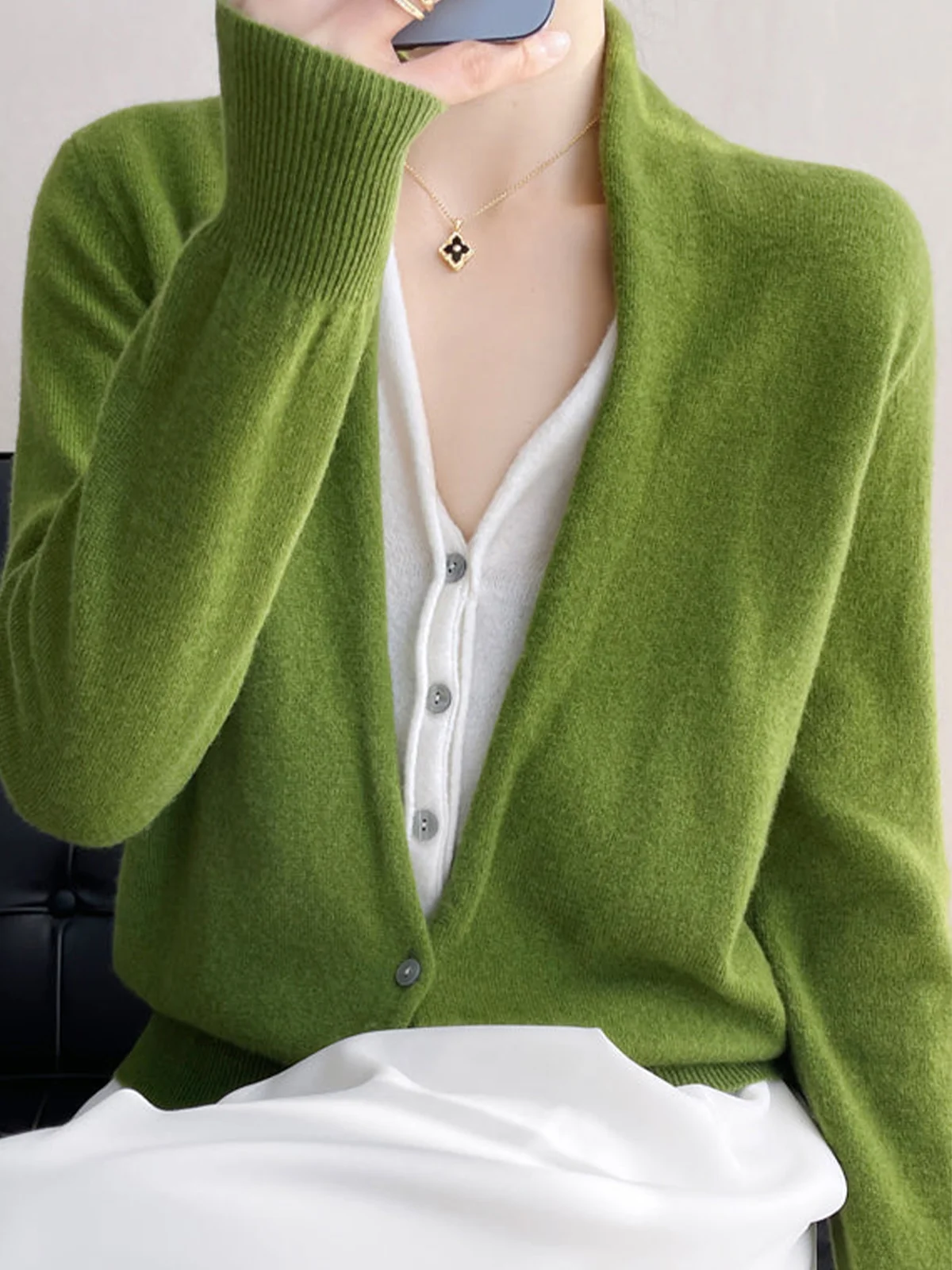 Casual Loose Plain Daily Sweater Cardigan