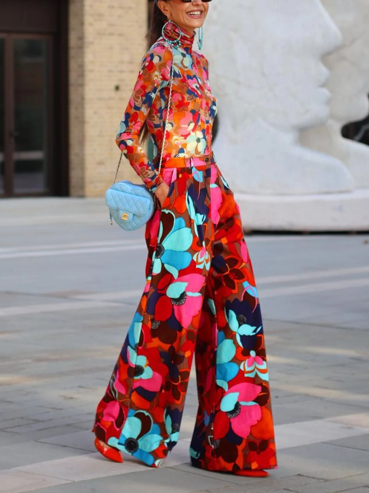 Floral Loosen Elegant Pants