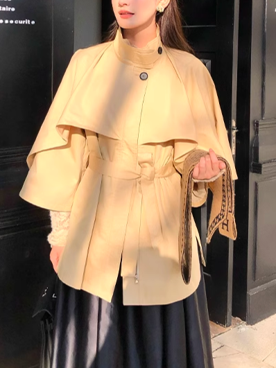 Urban Plain Trench Coat With Belt