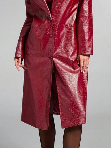 Christmas Urban Loose Faux Leather Coat