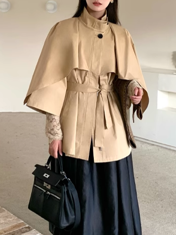 Urban Plain Trench Coat With Belt