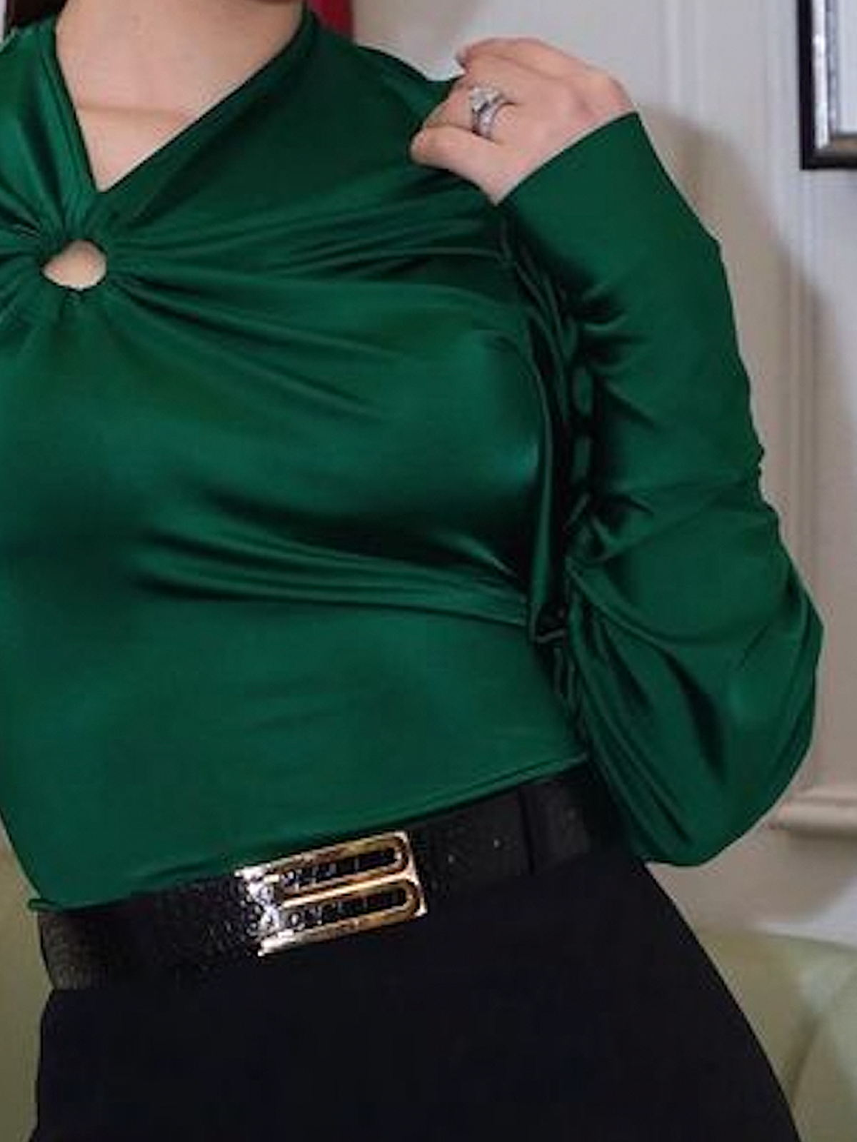 Tight Medium Elasticity Plain Elegant  Blouse