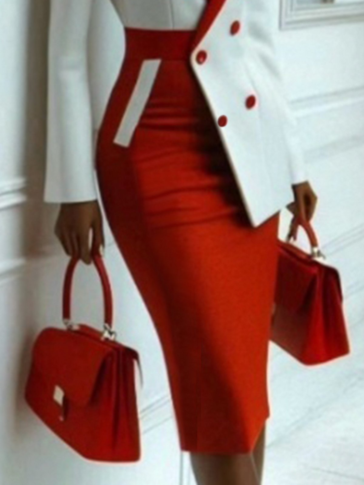 Color Block Elegant Blazer Dress