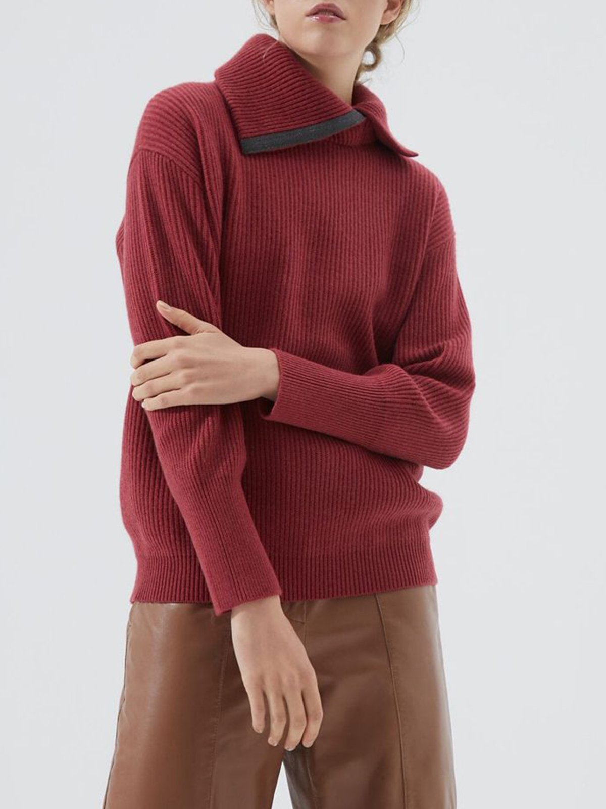 Color Block Casual Loose Sweater