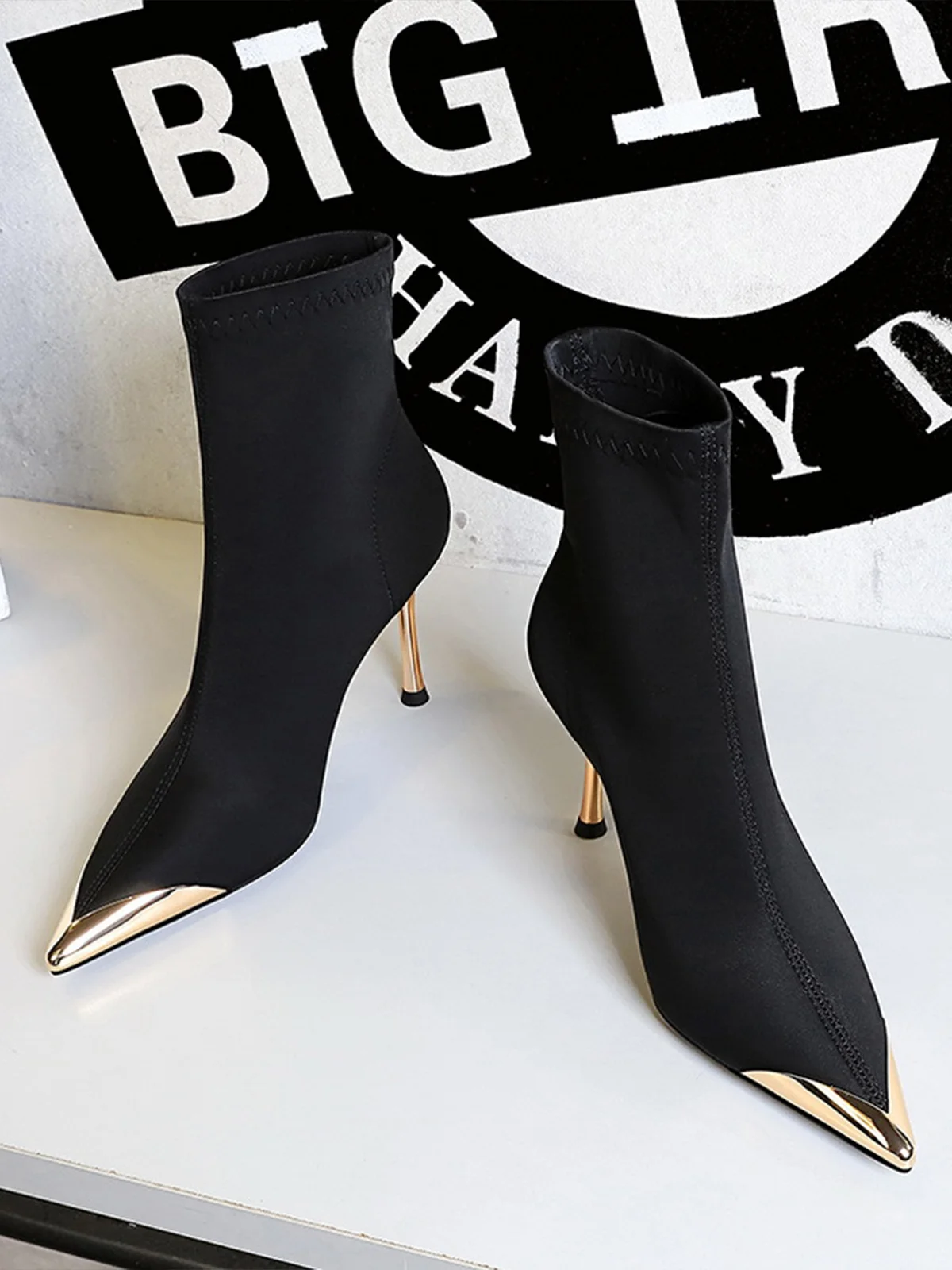 Stiletto Heel Urban Satin Plain Boots