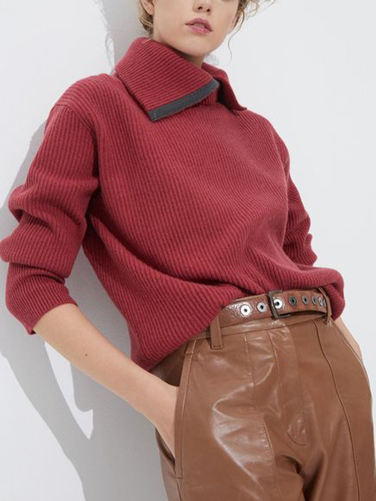 Color Block Casual Loose Sweater