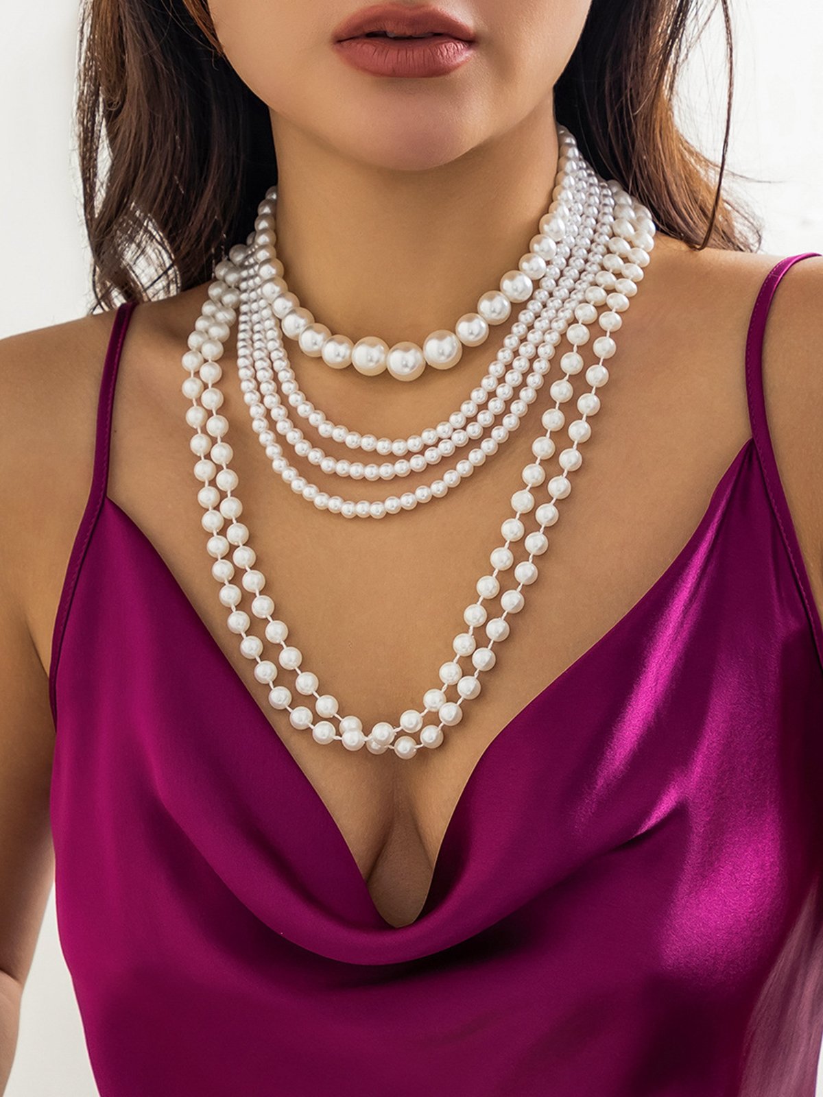 Elegant Plain Pearl Layer Sets