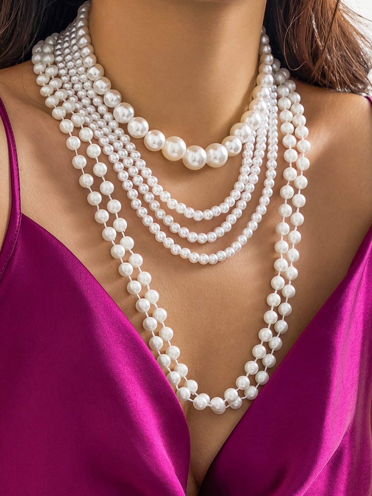 Elegant Plain Pearl Layer Sets