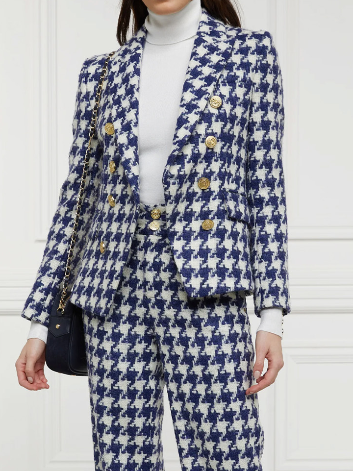 Plaid Urban Lapel Collar Blazer