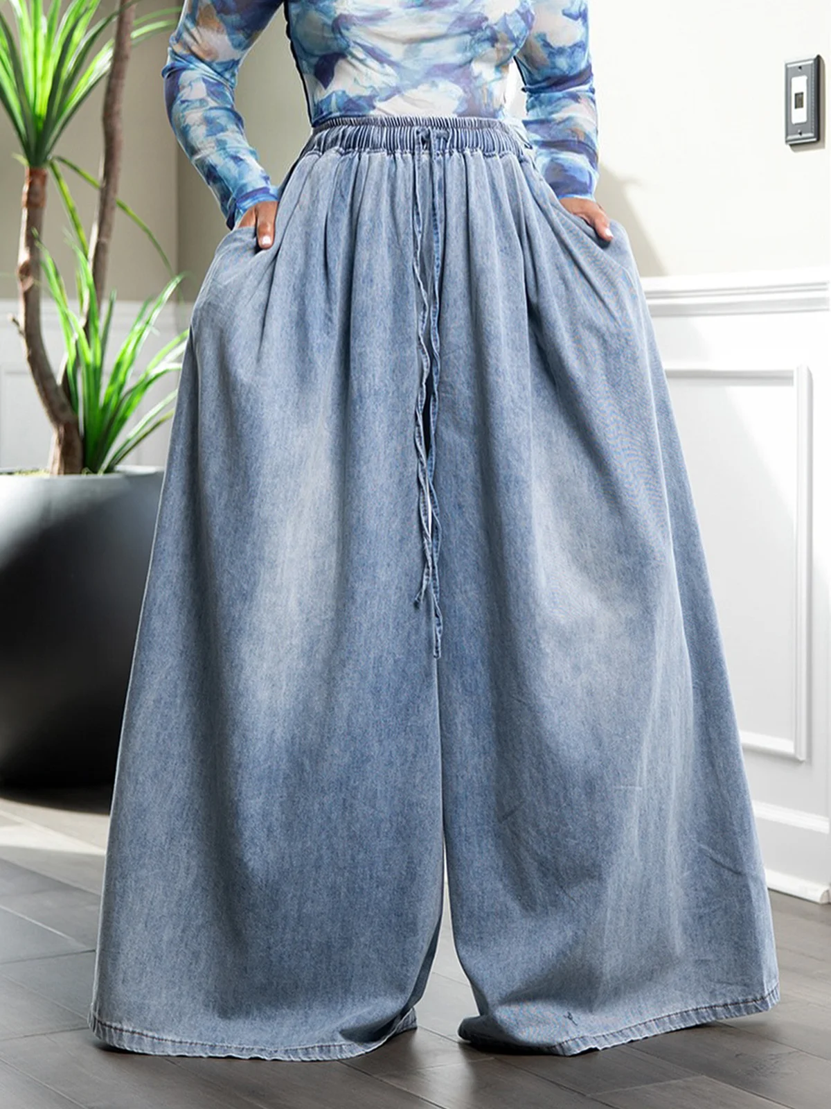 Denim Loose Plain Casual Jeans