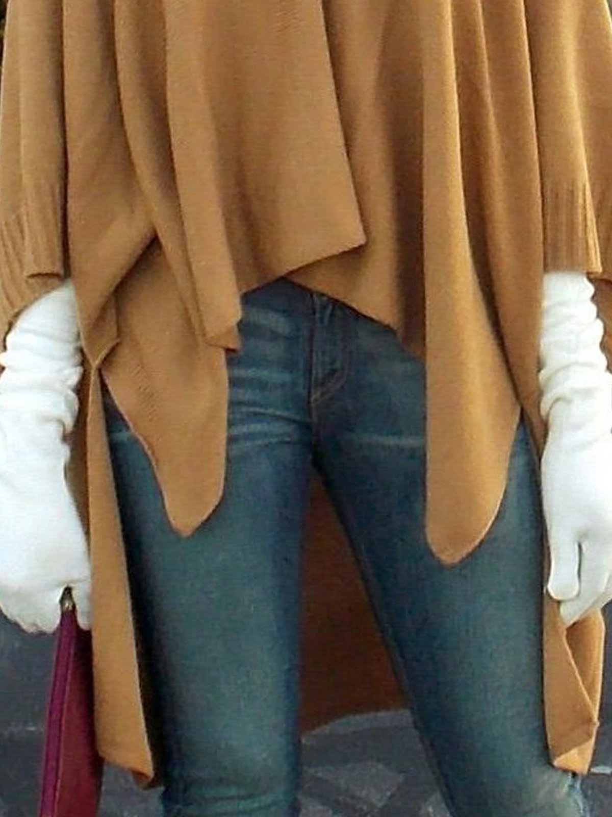 Loose Casual Plain Sweater Cloak