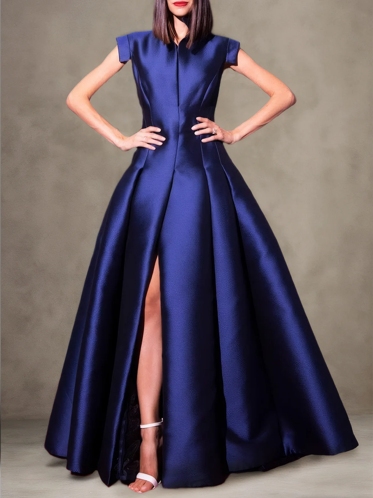 Elegant Plain Satin Party Dress