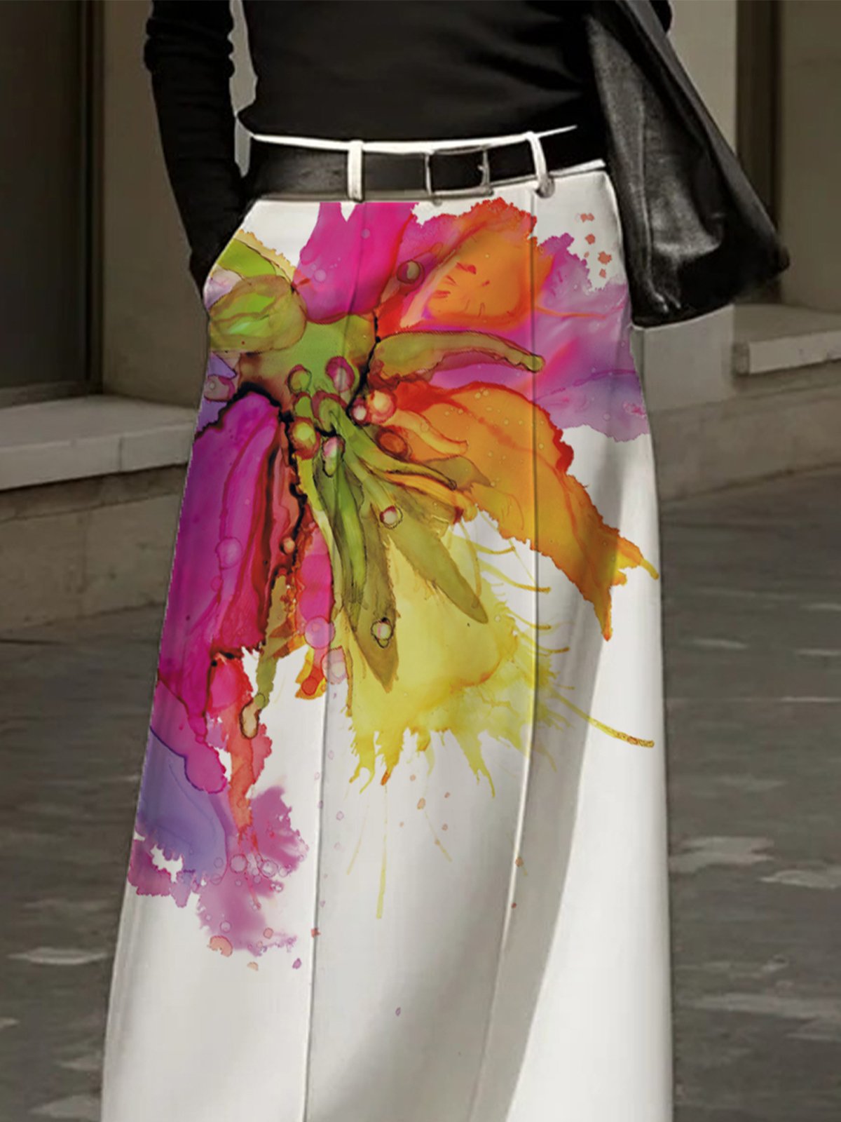 Urban Floral Maxi Skirt No Belt