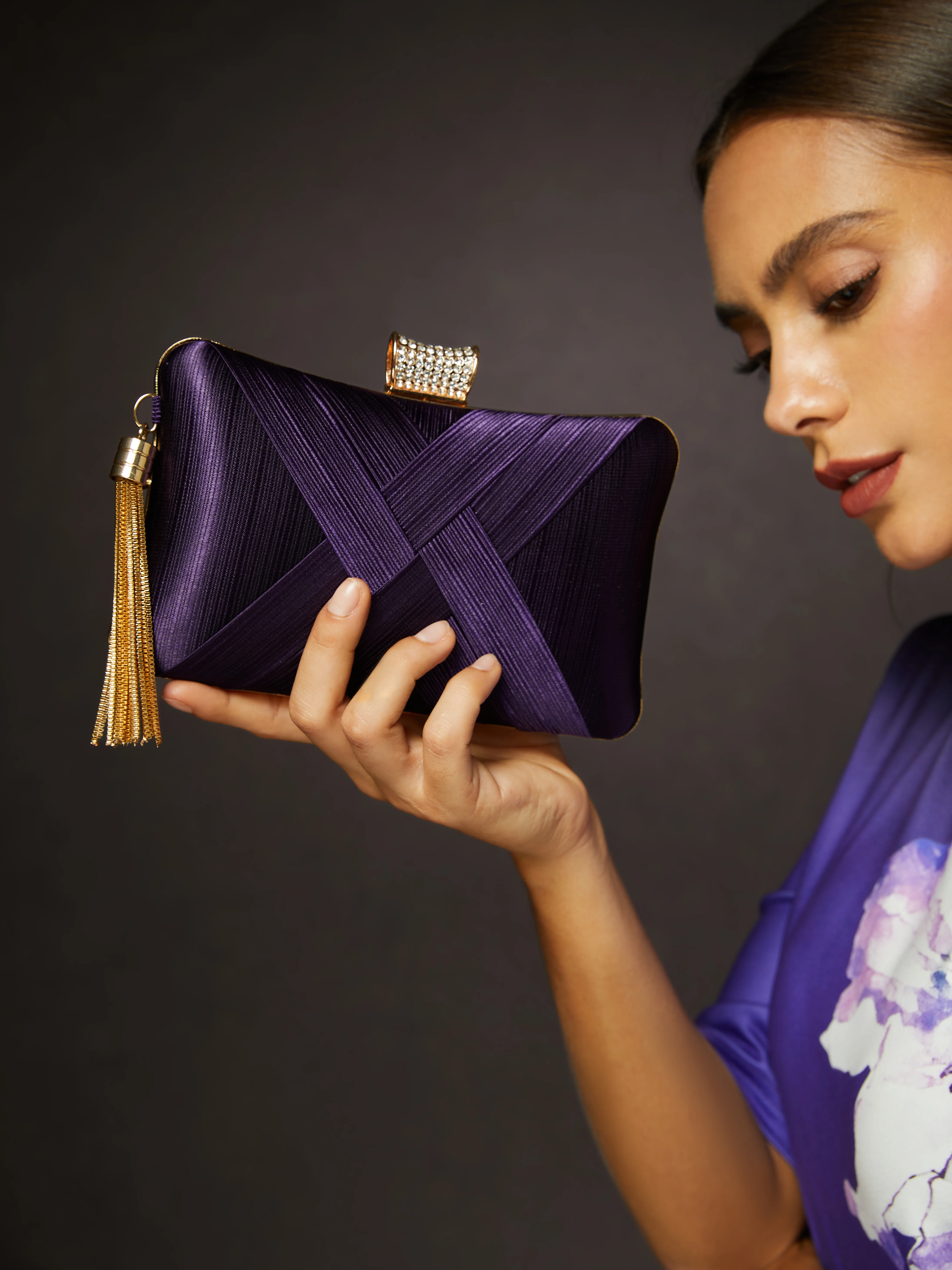 Elegant Geometric Square Evening Clutch