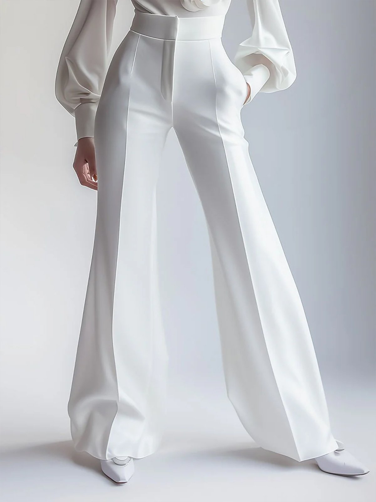 Elegant Plain Flare Pants