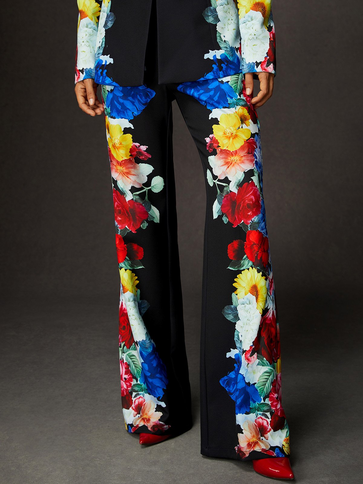 Urban Floral Printing Flared Pants