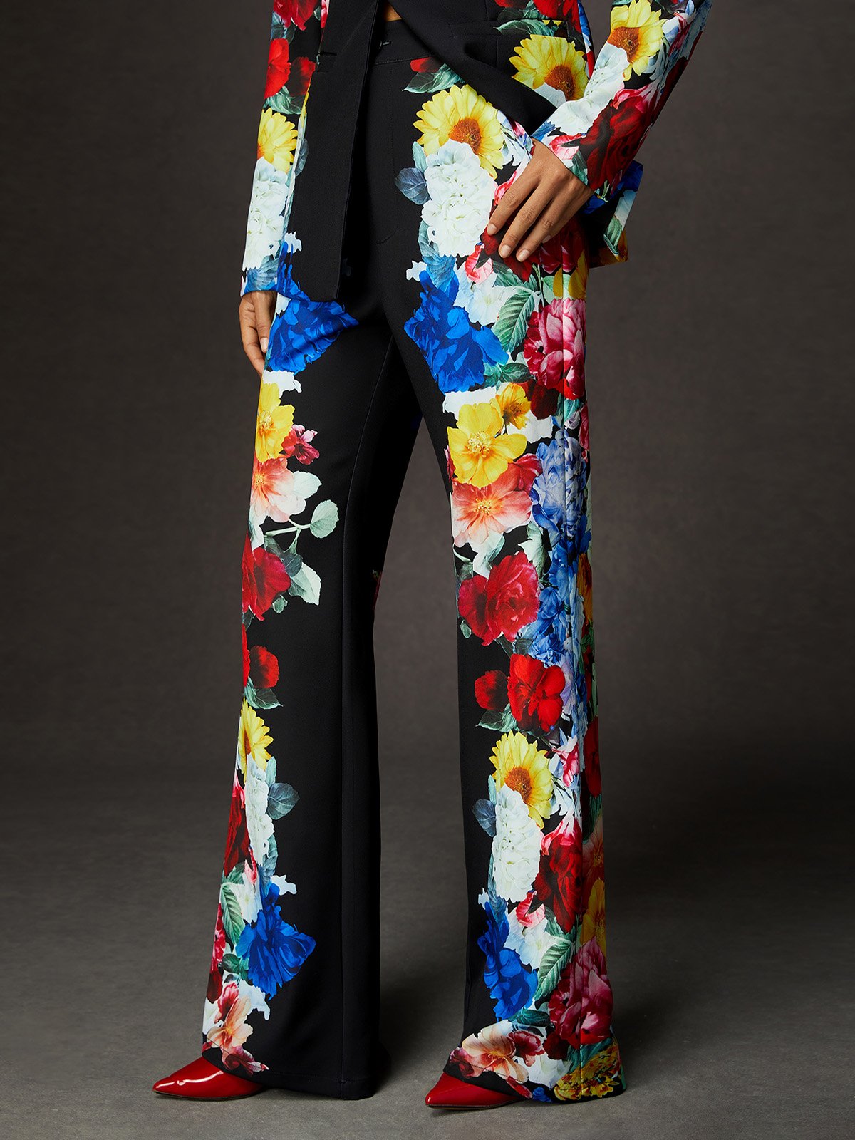 Urban Floral Printing Flared Pants