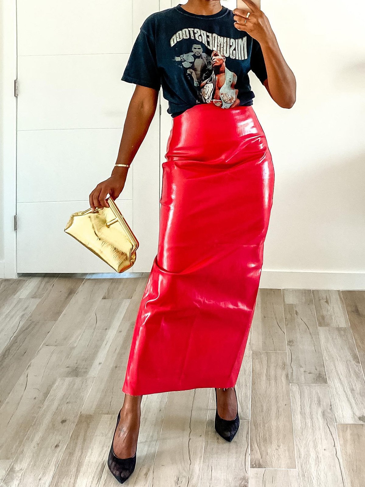 Urban Plain Maxi Faux Leather Skirt