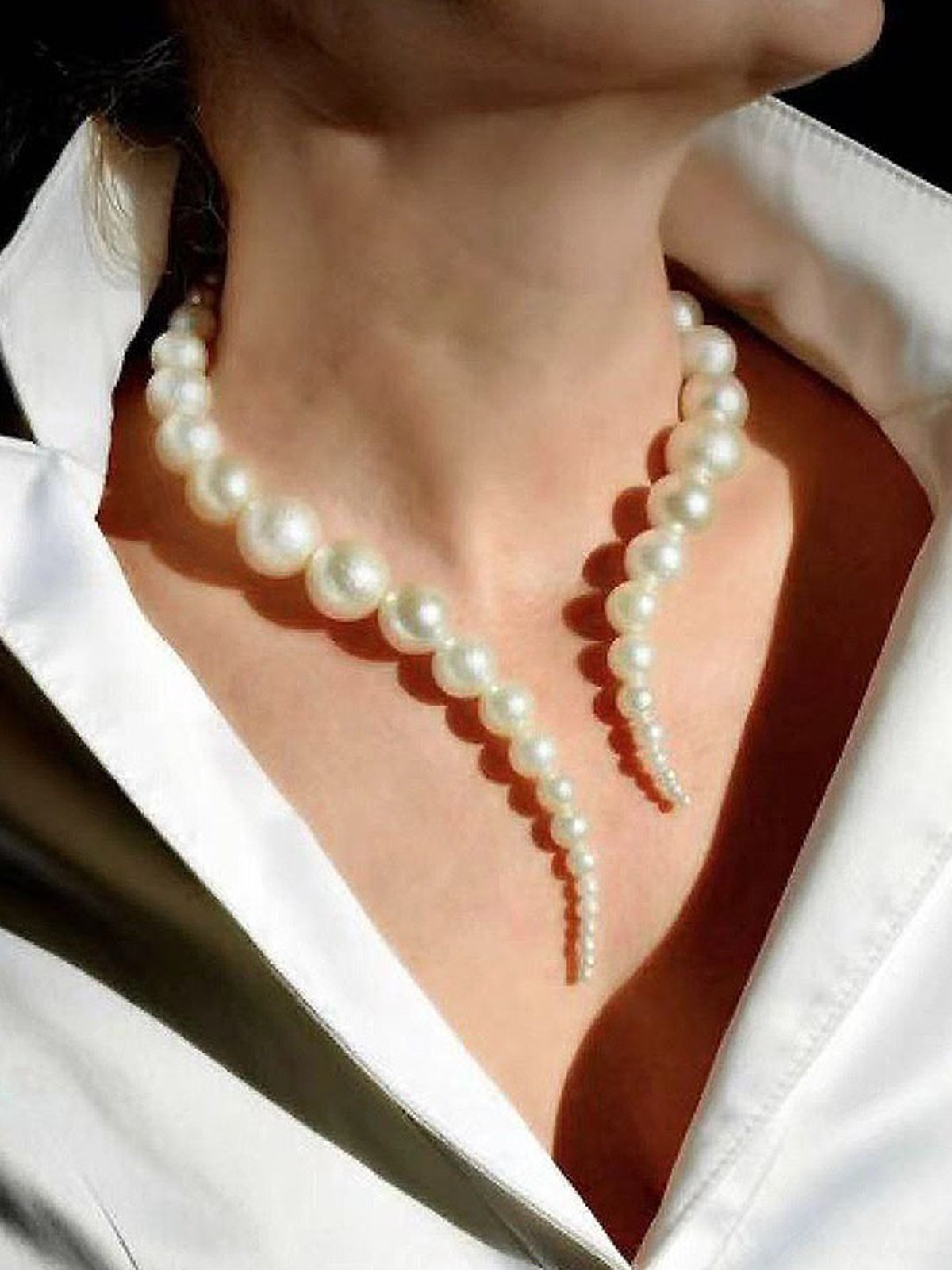 Elegant Plain Pearl Chain Necklaces